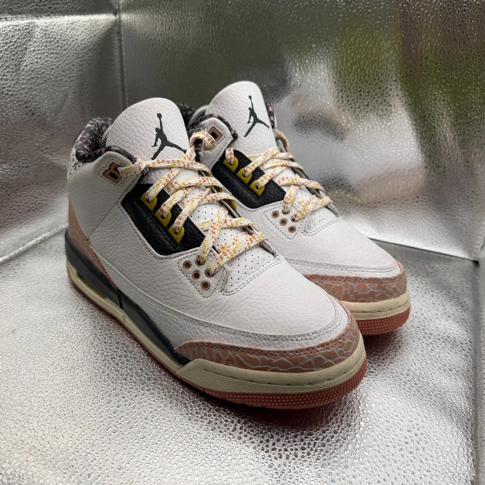 Size 6.5Y‎ Air Jordan 3 Retro Gs White Kids Lace-Up Athletic Shoes 441140-100